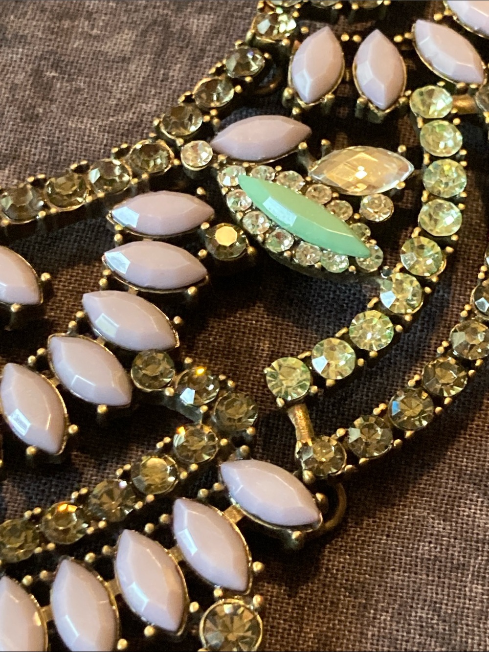 Stunning Multi Color Rhinestone Panel Necklace - Picture 3 of 10
